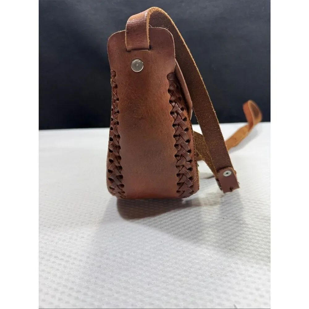 Boho Floral Embroidered Crossbody Bag - Black and Brown - Picture 5 of 11